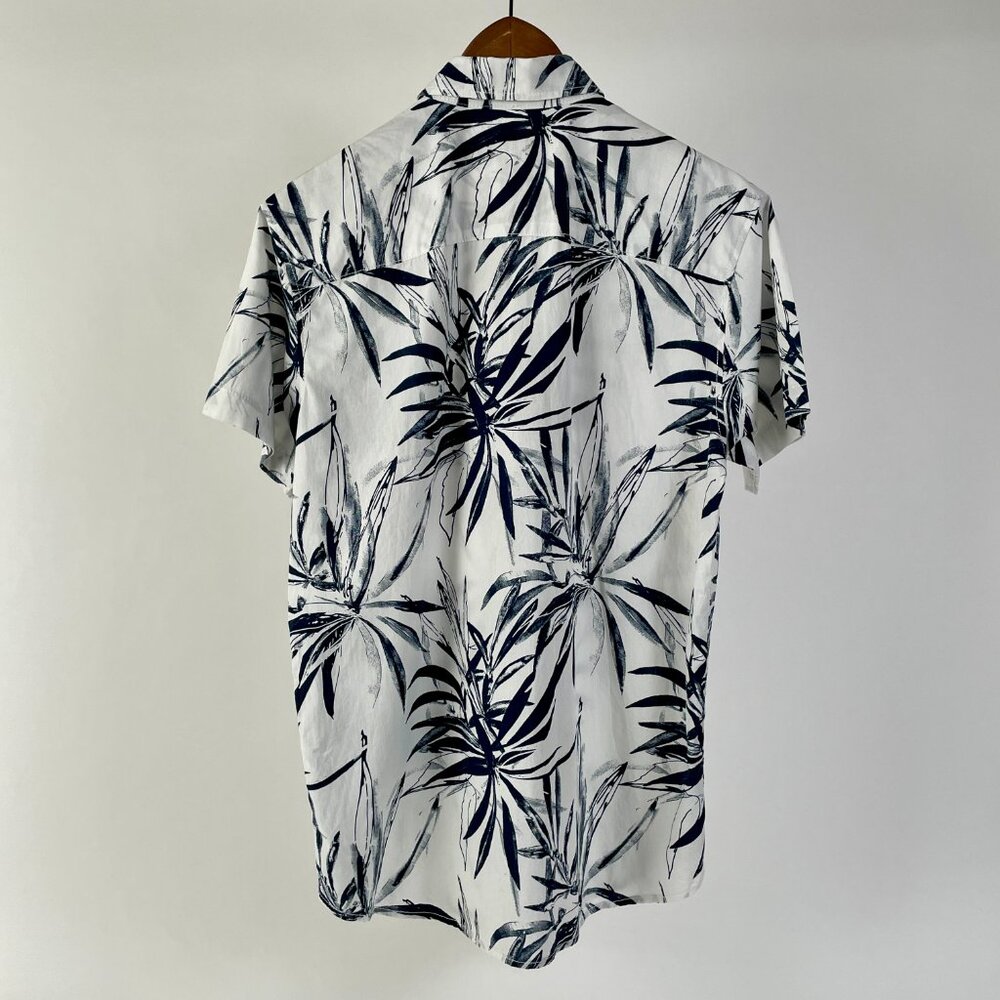 Jack & Jones Tropical Print Short Sleeve Shirt, Navy/White, Size S - Picture 4 of 7